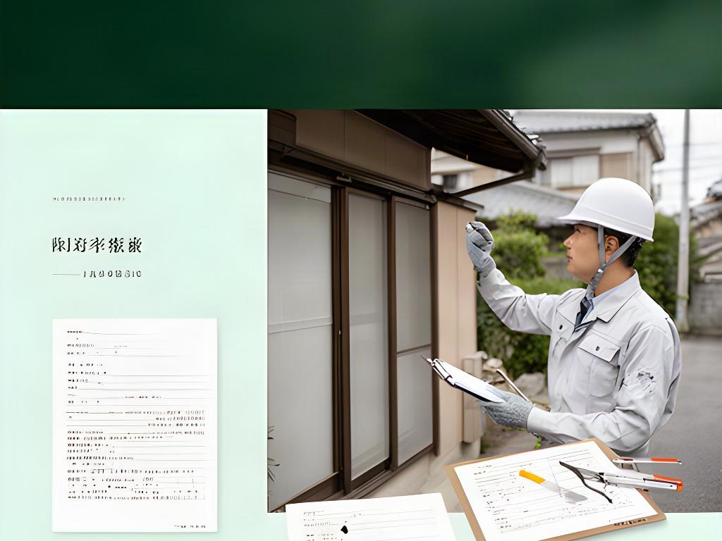 大分市の住宅を現地調査するスタッフと、丁寧に整理された調査記録
