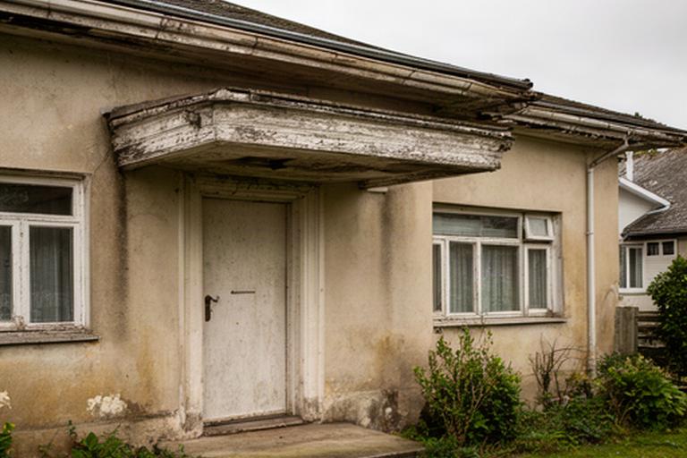 築35年戸建ての改修前の外観と古い玄関まわり